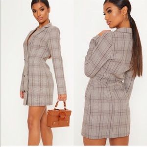 Plaid PLT Tuxedo Blazer Dress